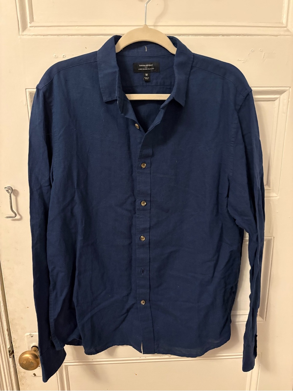NWOT Men’s Banana Republic Linen Blend Slim Fit button down, size M
